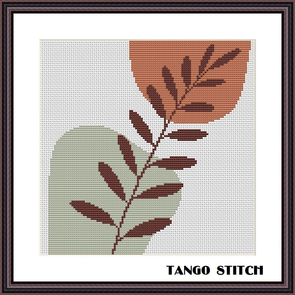 Abstract leaf easy cross stitch pattern – JPCrochet