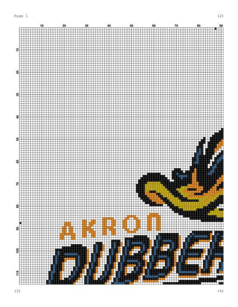 Akron RubberDucks cross stitch pattern
