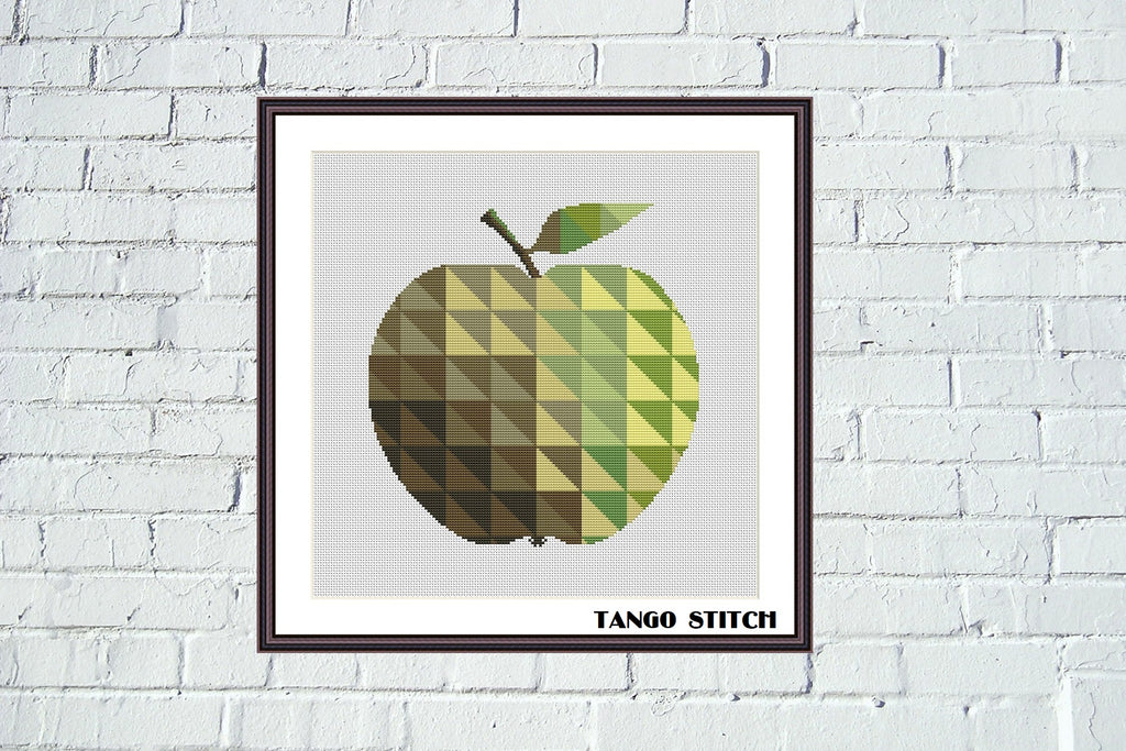 Geometric apple abstract design cross stitch pattern – JPCrochet