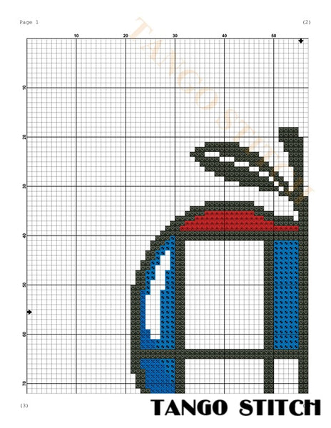 Piet Mondrian inspired apple cross stitch pattern - Tango Stitch