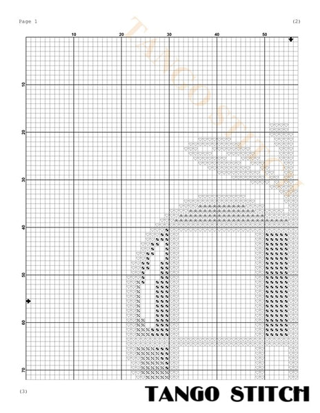 Piet Mondrian inspired apple cross stitch pattern - Tango Stitch