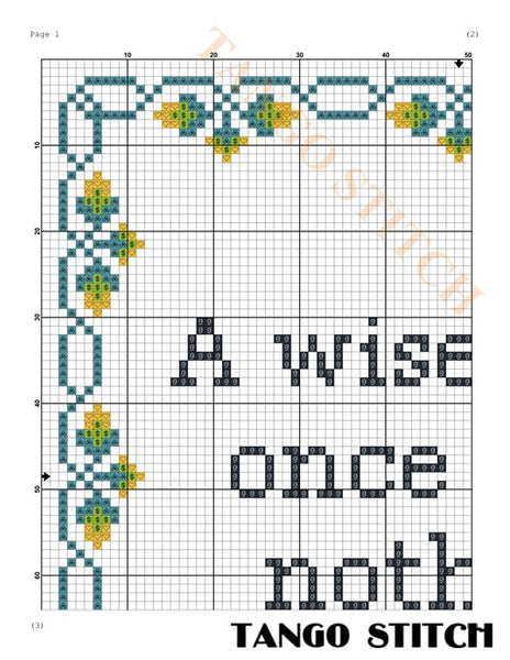 A wise man once said nothing funny office humor cross stitch pattern - Tango Stitch