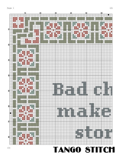 Bad choices make good stories funny cross stitch pattern - Tango Stitch