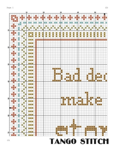 Bad decisions funny motivational cross stitch pattern - Tango Stitch