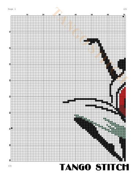 Beautiful ballerina minimalistic cross stitch pattern - Tango Stitch