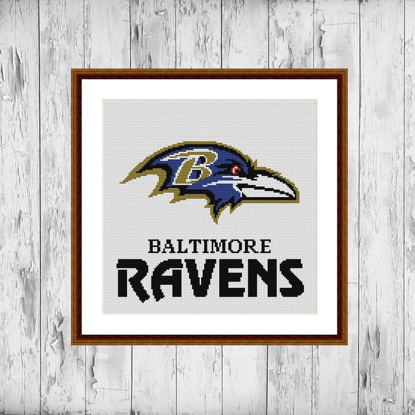 Baltimore Ravens cross stitch pattern
