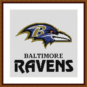 Baltimore Ravens cross stitch pattern