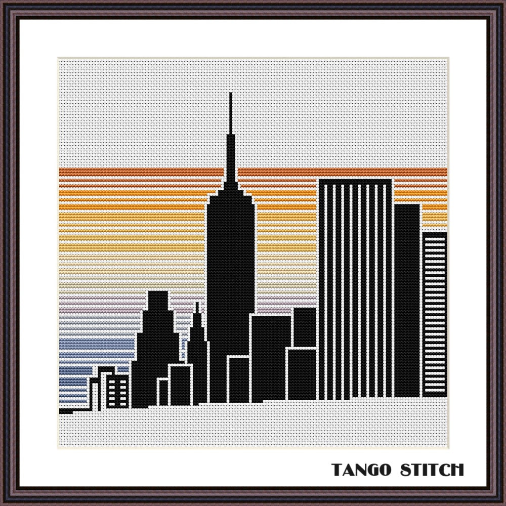 Big city skyline cross stitch pattern – JPCrochet