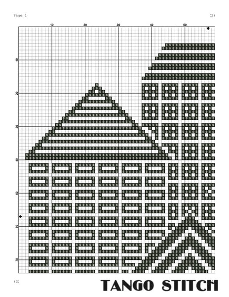 City windows skyscraper houses cross stitch pattern - Tango Stitch