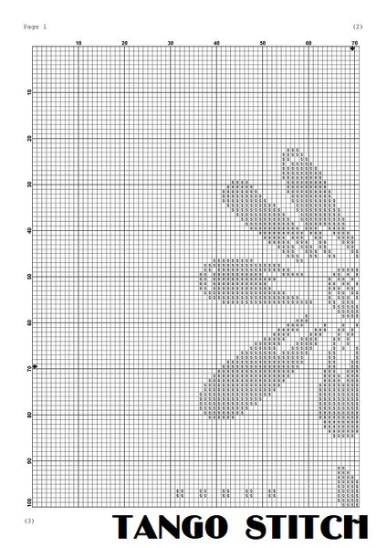 Simple black flower cross stitch pattern - Tango Stitch