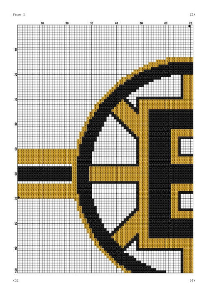 Boston Bruins cross stitch pattern