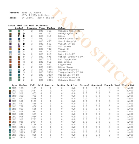 City brick house landscape cross stitch pattern, Tango Stitch