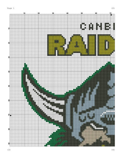 Canberra Raiders cross stitch pattern