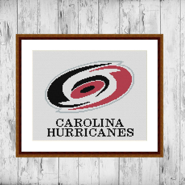Carolina Hurricanes cross stitch embroidery pattern