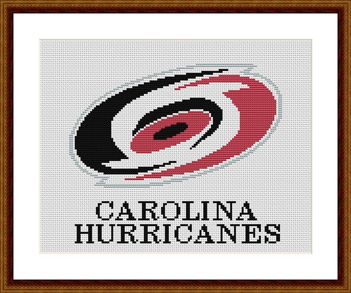 Carolina Hurricanes cross stitch embroidery pattern