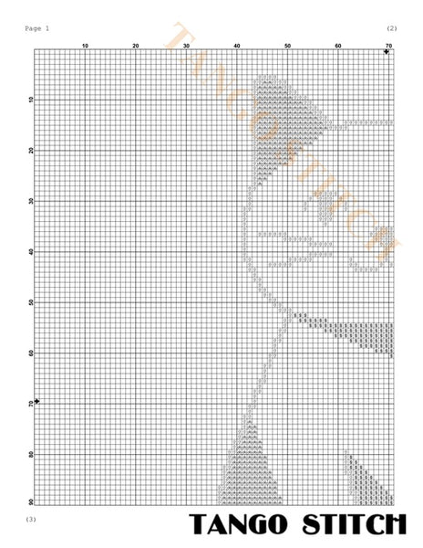 A black and white cross-stitch pattern page titled 'TANGO STITCH' with a grid layout and a partially stitched cat design on the right side, plus a diagonal 'TANGO STITCH' watermark. Humorous Pet Quote Embroidery cross stitch pattern - Tango Stitch
