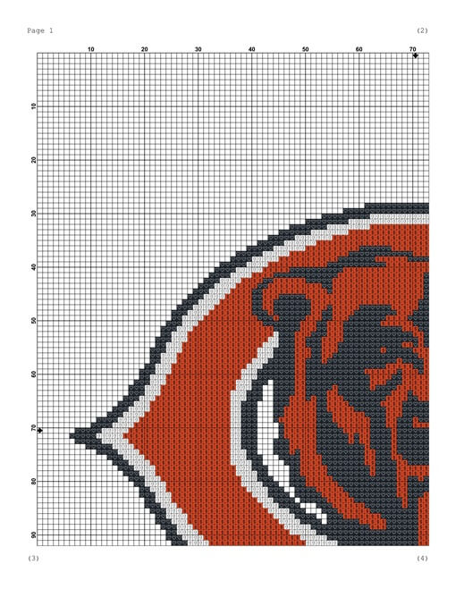 Chicago Bears Pattern Chicago Bears cross stitch pattern – JPCrochet