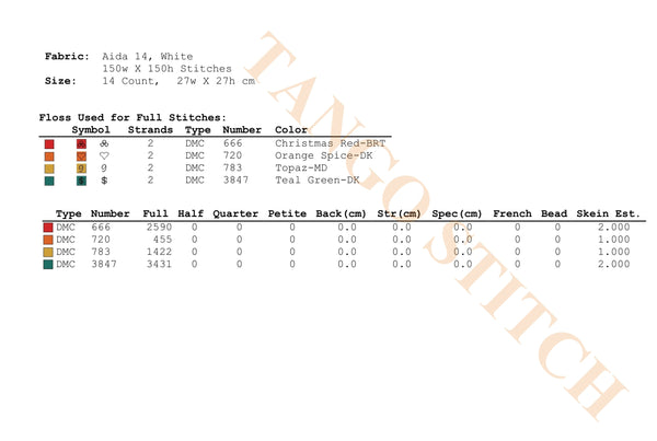 Merry Christmas holiday festive cross stitch pattern - Tango Stitch