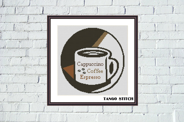 Fresh morning coffee cup cross stitch pattern - Tango Stitch 