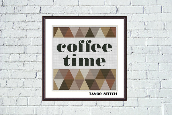 Coffee time for caffeine addicts cross stitch pattern