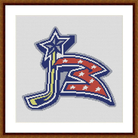 Columbus Blue Jackets cross stitch hand embroidery pattern