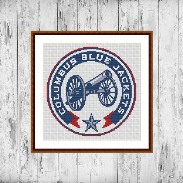 Columbus Blue Jackets modern sports easy cross stitch pattern