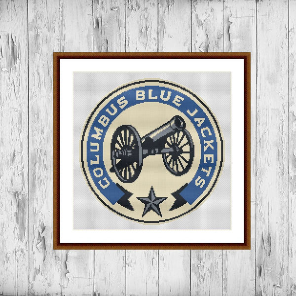 Columbus Blue Jackets modern cross stitch pattern