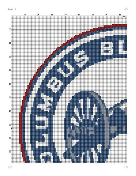 Columbus Blue Jackets modern sports easy cross stitch pattern