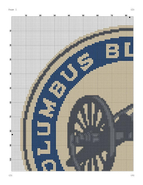 Columbus Blue Jackets modern cross stitch pattern