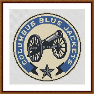 Columbus Blue Jackets modern cross stitch pattern