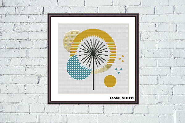 Dandelion abstract design cross stitch pattern - Tango Sitch