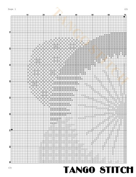 Dandelion abstract design cross stitch pattern - Tango Sitch