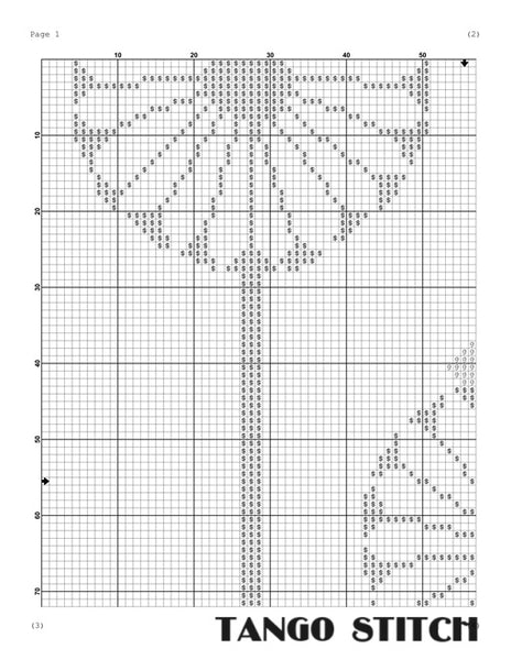 Dandelion abstract Mid Century design cross stitch pattern - Tango Stitch