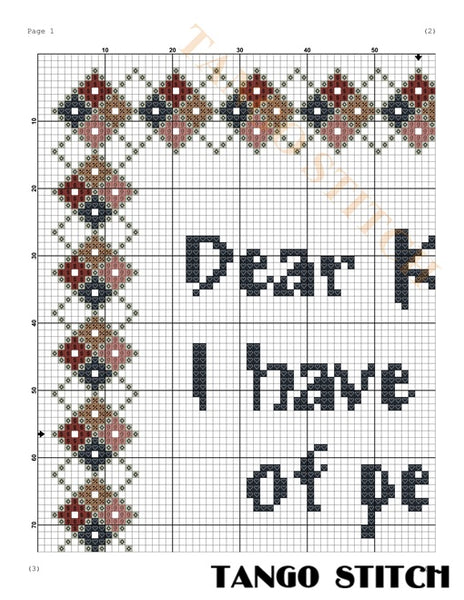 Dear Karma I have a list of people you missed funny cross stitch pattern   - Tango Stitch