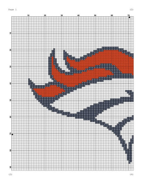 Denver Broncos cross stitch pattern