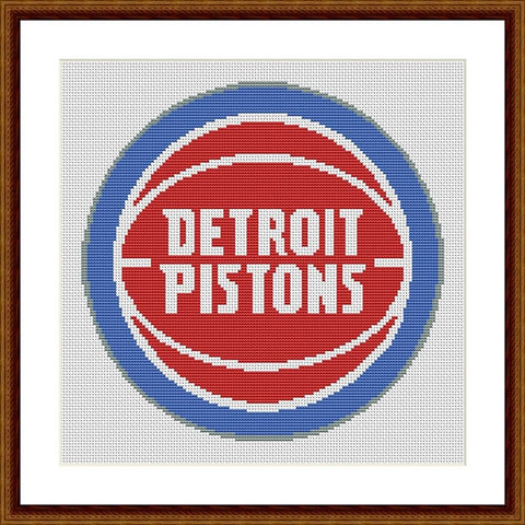 Detroit Pistons cross stitch pattern