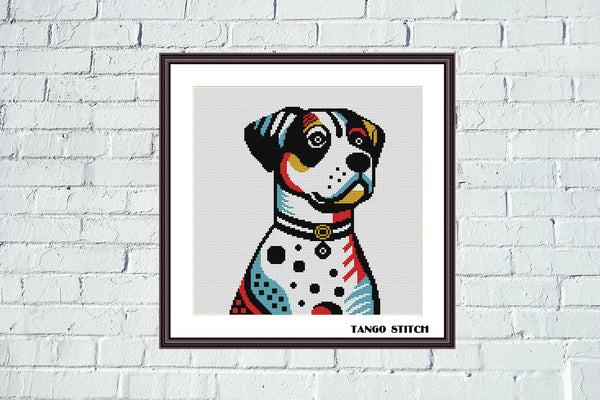 Dalmatian dog breed abstract cross stitch pattern - Tango Stitch