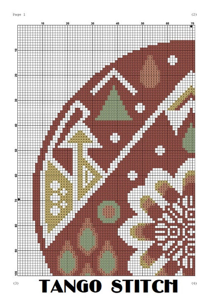 Mauve floral panel cross stitch pattern