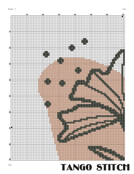 Easy flower silhouette Scandinavian style cross stitch pattern - Tango Stitch