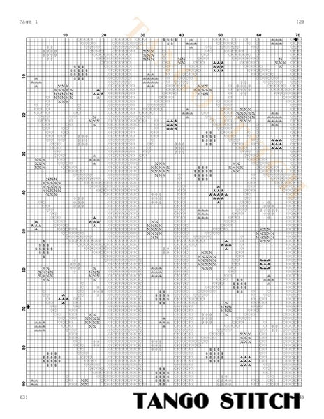 Winter forest abstract tree cross stitch pattern - Tango Stitch