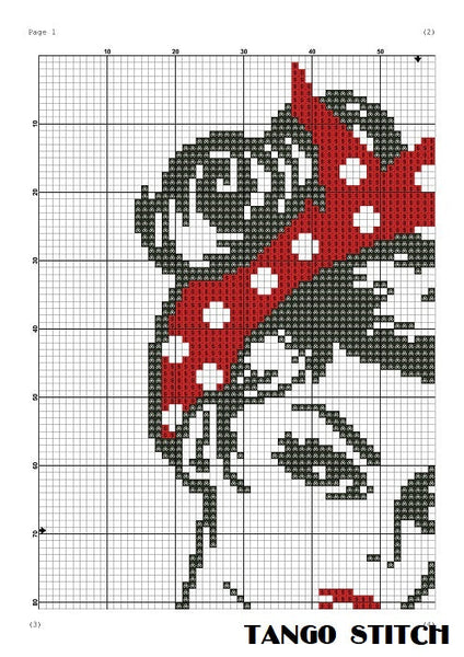 Girl power feminist cross stitch embroidery pattern, Tango Stitch