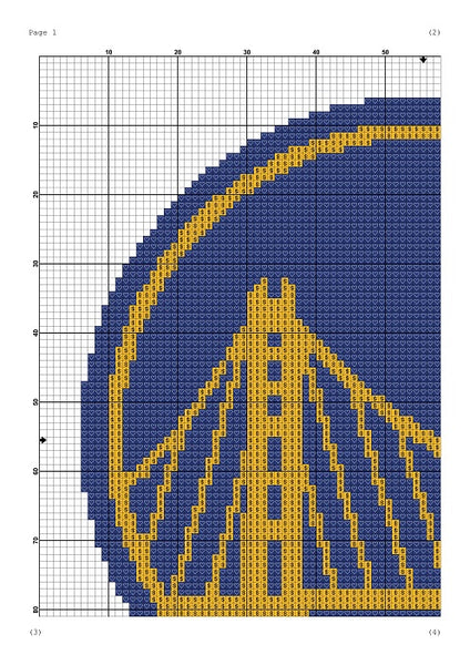 Golden State Warriors cross stitch pattern