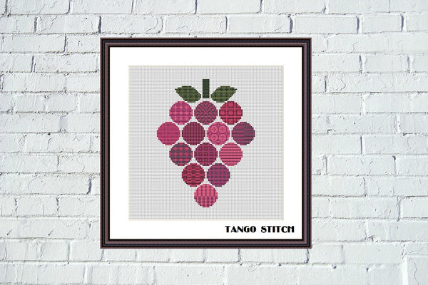 Grape cross stitch ornament pattern - Tango Stitch