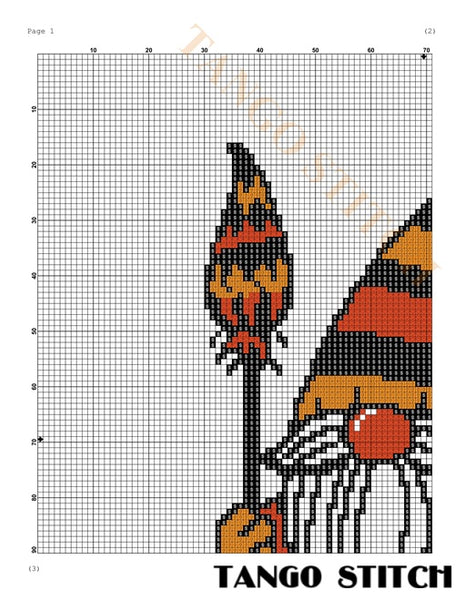 Halloween gnome festive spooky cross stitch pattern - Tango Stitch