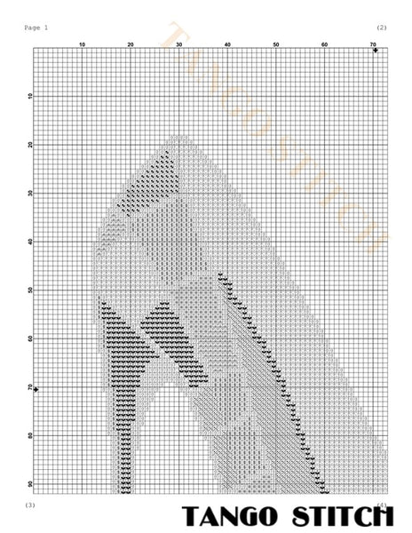 Mondrian inspired high heels cross stitch pattern - Tango Stitch