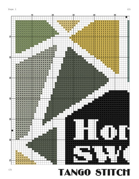 New home geometric abstract cross stitch pattern