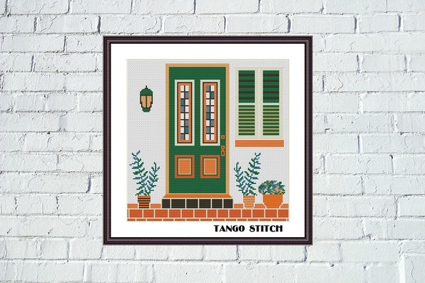 Home cute house cross stitch pattern - Tango Stitch
