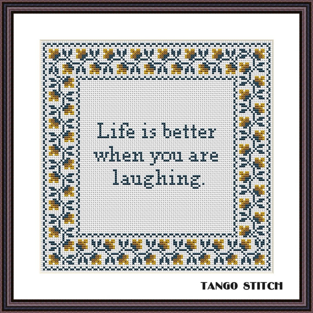 Life is better funny romantic cross stitch pattern - Tango Stitch