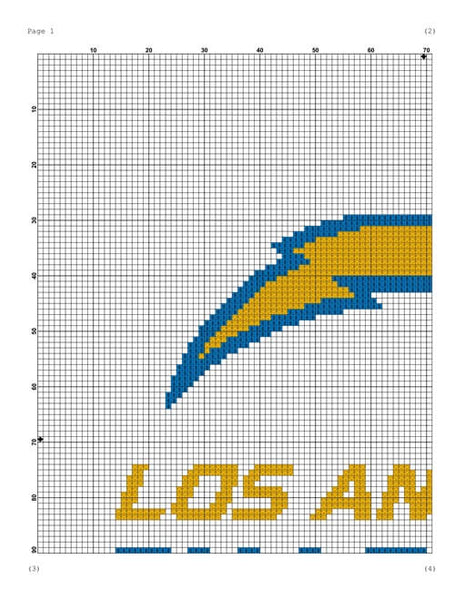 Los Angeles Chargers cross stitch pattern