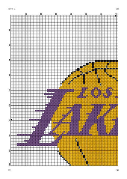 Los Angeles Lakers cross stitch pattern